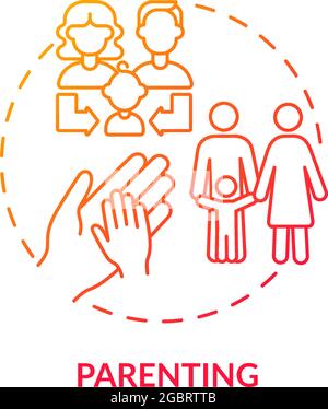 Parenting red concept icon Stock Vector