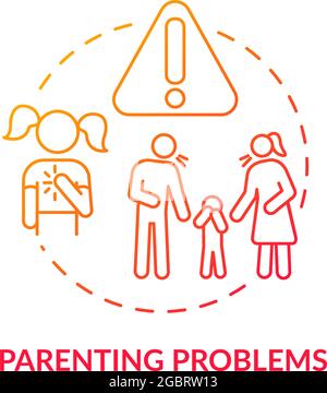 Parenting problem red concept icon Stock Vector
