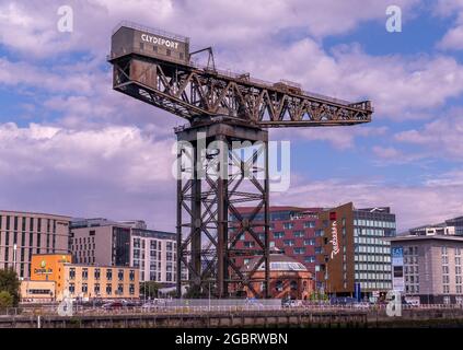 The Finnieston Crane or Stobcross Crane is a disused giant cantilever crane on the clyde in Glasgow, Stock Photo
