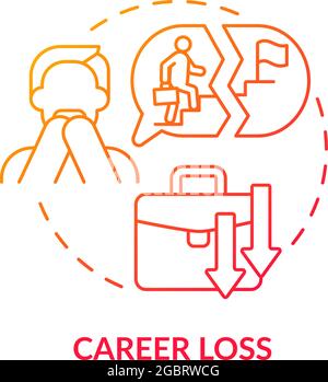 Career loss red concept icon Stock Vector