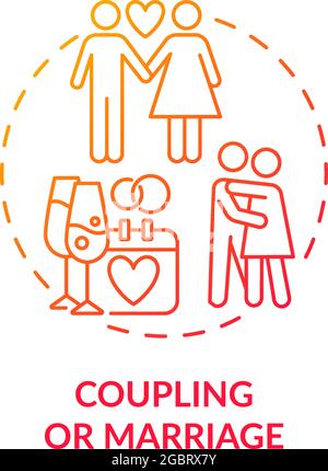 Coupling or marriage red concept icon Stock Vector
