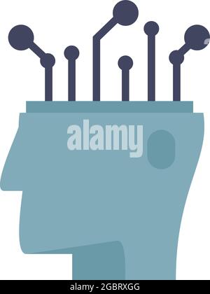Ai automatic brain icon. Flat illustration of ai automatic brain vector icon isolated on white background Stock Vector