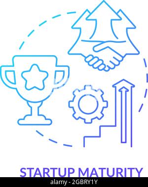 Startup maturity blue gradient concept icon Stock Vector