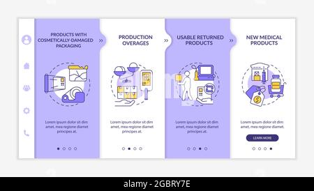 Medical manufacturers donations onboarding vector template. Stock Vector