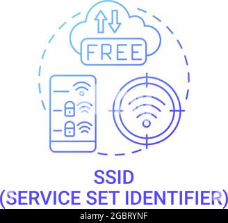Set service identifier gradient blue concept icon Stock Vector