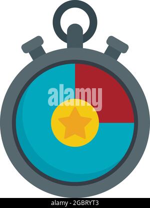 Video game stopwatch icon. Flat illustration of video game stopwatch vector icon isolated on white background Stock Vector
