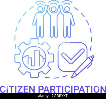 Citizen participation gradient blue concept icon Stock Vector