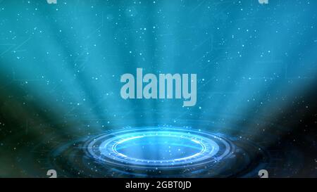 cg abstract 3D rendering, Neon digital portal backdrop Stock Photo