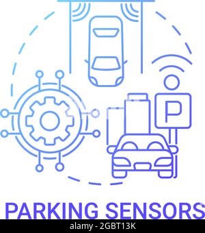 Parking sensors gradient blue concept icon Stock Vector