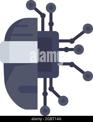 Chatbot machine learning icon. Flat illustration of chatbot machine learning vector icon isolated on white background Stock Vector