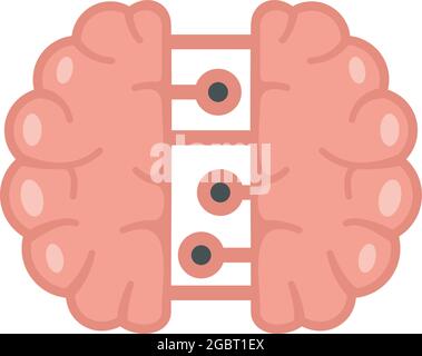 Future binary brain icon. Flat illustration of future binary brain vector icon isolated on white background Stock Vector
