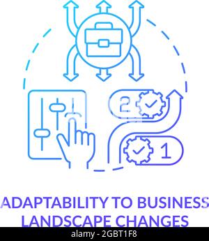 Adaptability to business landscape change blue gradient concept icon Stock Vector