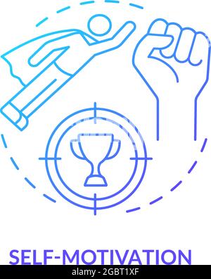 Self motivation blue gradient concept icon Stock Vector