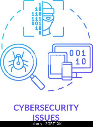 Cybersecurity issue blue gradient concept icon Stock Vector