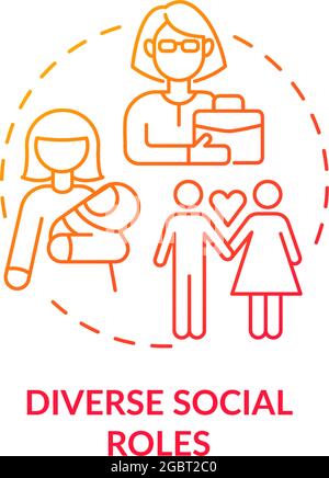 Diverse social roles concept icon Stock Vector