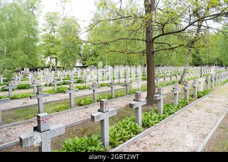 Graves of Polish soldiers died during Polish–Soviet War 1919 1921 on Powazki Military Cemetery (Cmentarz Wojskowy na Powazkach) in Warsaw, Poland. May Stock Photo