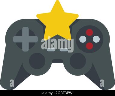Star video game joystick icon. Flat illustration of star video game joystick vector icon isolated on white background Stock Vector