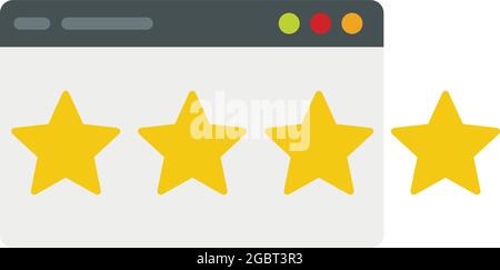 Four star video game rating icon. Outline four star video game rating ...