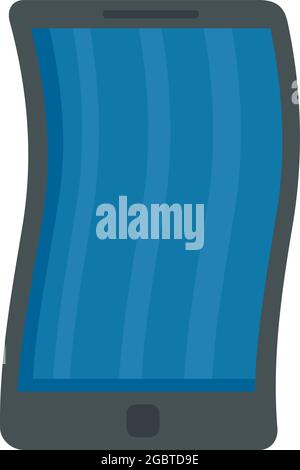 Foldable cellphone icon. Flat illustration of foldable cellphone vector icon isolated on white background Stock Vector