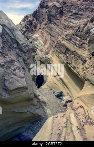 Death Valley is a long, narrow, north-south trending, fault bounded trough bordered by mountains in California, USA. Stock Photo