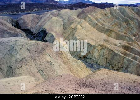 Death Valley is a long, narrow, north-south trending, fault bounded trough bordered by mountains in California, USA. Stock Photo