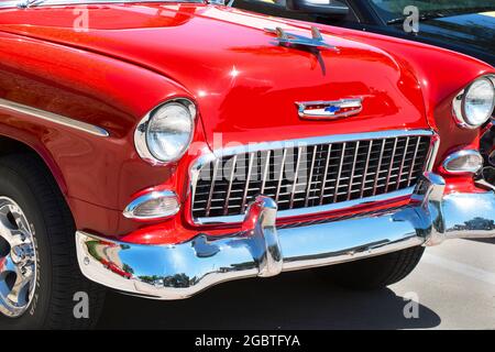 1956 Chevrolet Belair Red Front Stock Photo