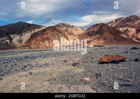 Death Valley is a long, narrow, north-south trending, fault bounded trough bordered by mountains in California, USA. Stock Photo