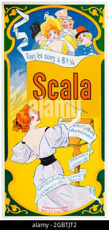 Programme cover for La Scala Cabaret in Paris, France, lithographic print 1897 Stock Photo