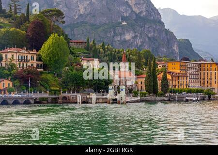 Cadenabbia, Italy - June 14, 2019: Ferry Boat Ramp at Lake Como in Cadenabbia, Italy. Stock Photo