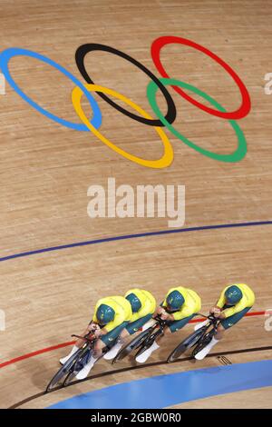 1 O'BRIEN Kelland / 2 WELSFORD Sam / 80 HOWARD Leigh / 82 PLAPP Lucas (AUS) during the Olympic Games Tokyo 2020, Cycling Track Men's Team Pursuit Final For Bronze on August 4, 2021 at Izu Velodrome in Izu, Japan - Photo Photo Kishimoto / DPPI Stock Photo