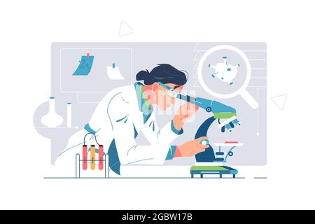 Worker make scientific research in lab Stock Vector