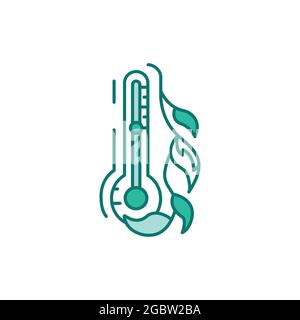 Comfortable air temperature color line icon. Pictogram for web page, mobile app, promo. Stock Vector