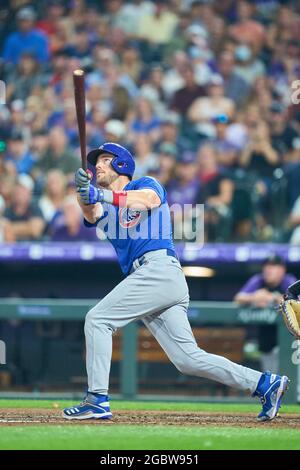 August 3 2021: Chicago Cubs third baseman Patrick Wisdom (16) before the  game with the Chicago Cubs and the Colorado Rockies held at Coors Field in  Denver Co. David Seelig/Cal Sport Medi(Credit