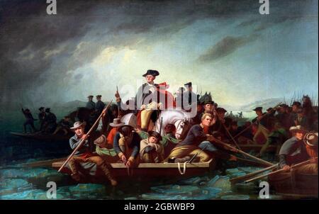 Washington Crossing the Delaware by George Caleb Bingham (1811-1879), oil on canvas, 1856/71 Stock Photo