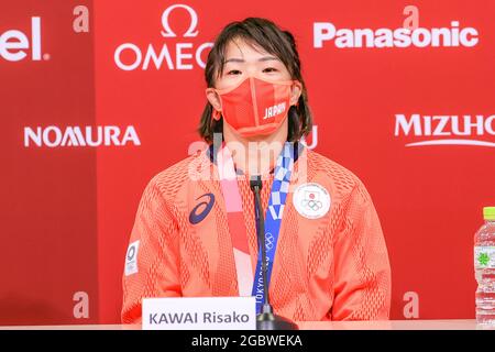 Tokyo, Japan. 5th Aug, 2021. Risako Kawai (JPN) Wrestling : during the Tokyo 2020 Olympic Games at the Makuhari Messe Hall A in Tokyo, Japan . Credit: AFLO SPORT/Alamy Live News Stock Photo