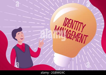 Text showing inspiration Identity Management. Business showcase administration of individual identities within a system Gathering Educational Stock Photo