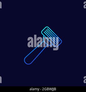 razor line icon on dark Stock Vector