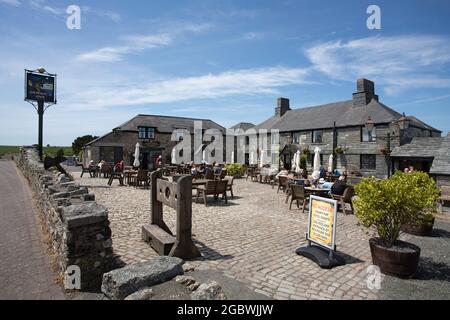 Jamaica Inn Pub and Hotel in Bolventor, Bodmin Moor, Cornwall, England, UK, on a summer's day Stock Photo