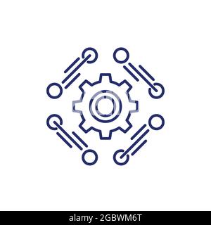 software or api line icon on white Stock Vector