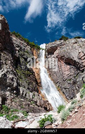 Apikuni Falls, Many Glacier, Glacier National Park, Montana Stock Photo