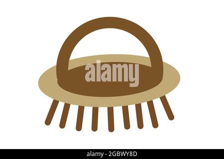 Brush for combing dog or cat hair. Accessories for pets. Shop concept. Stock Vector