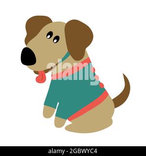 Dog in clothes. Accessories for animals. Shop concept. Clothes for animals. Stock Vector