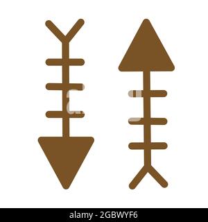 Fish skeleton for food for dogs and cats. Animal feed. Shop concept. Stock Vector
