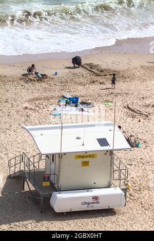 RNLI Lifeguard Hut On Bournemouth Beach England UK Stock Photo
