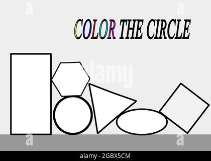 Sketch or color the mathematical shapes or trigonometry education for the kids online class Stock Photo