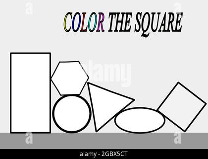 Sketch or color the mathematical shapes or trigonometry education for the kids online class Stock Photo