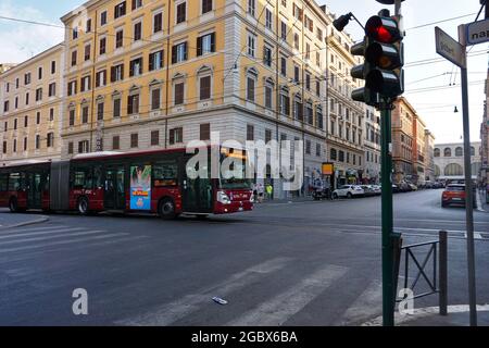 ROME, ITALY - Sep 01, 2019: The main bus station in the front of the Roma termini Stock Photo