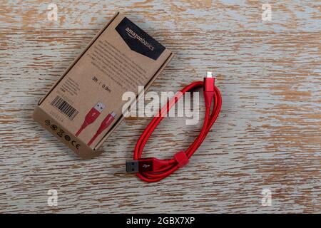 Usb Cable Two Reds USB cable, connector, red, grey, transparent Stock Photo - Alamy