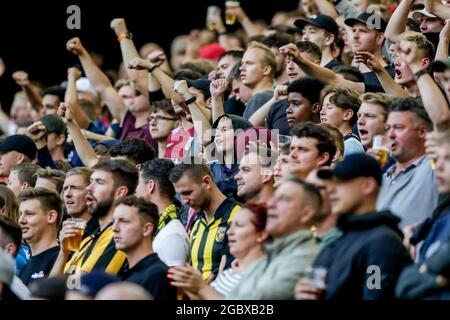 Arnhem, Netherlands. 05th Aug, 2021. ARNHEM, NETHERLANDS - AUGUST 5: fans of Vitesse during the UEFA Europa Conference League Qualification match between Vitesse and Dundalk FC at Gelredome on August 5, 2021 in Arnhem, Netherlands (Photo by Broer van den Boom/Orange Pictures) Credit: Orange Pics BV/Alamy Live News Stock Photo