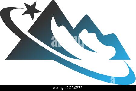 Mountain icon logo design vector illustration template Stock Vector
